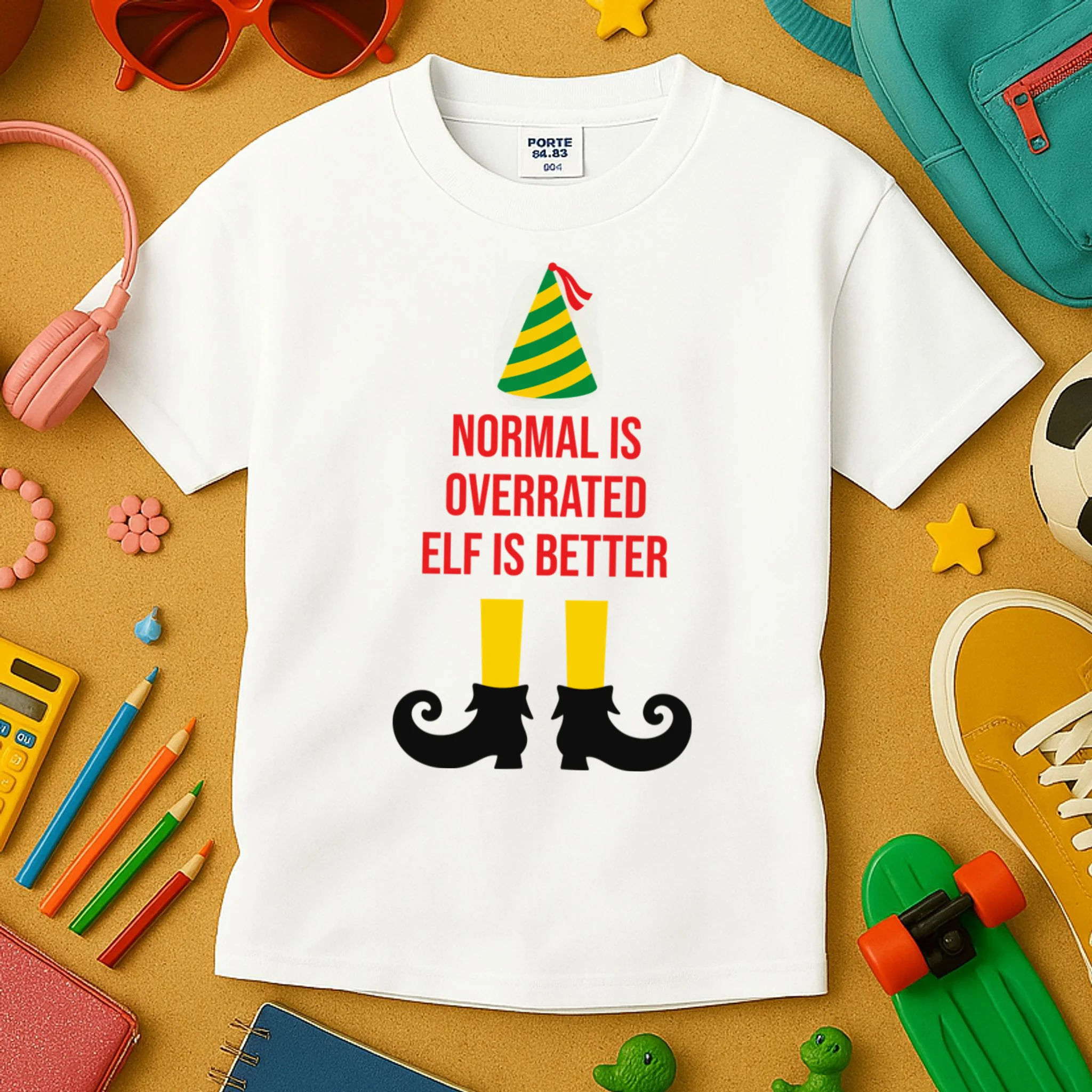 Elf Legs Funny Christmas Quote Matching Family Kids T-Shirt - Front 2