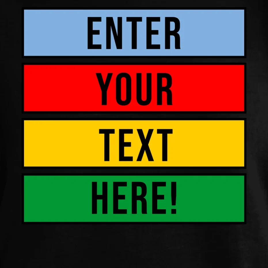 ENTER YOUR TEXT HERE! Custom Colorful Rectangles Personalized Comfort Colors Unisex T-Shirt - Front - Close-up