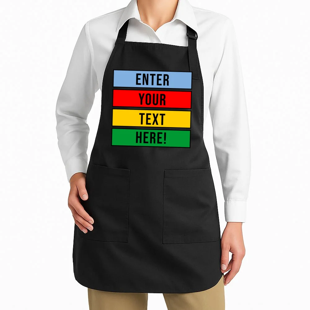 ENTER YOUR TEXT HERE! Custom Colorful Rectangles Personalized Apron - Front 1