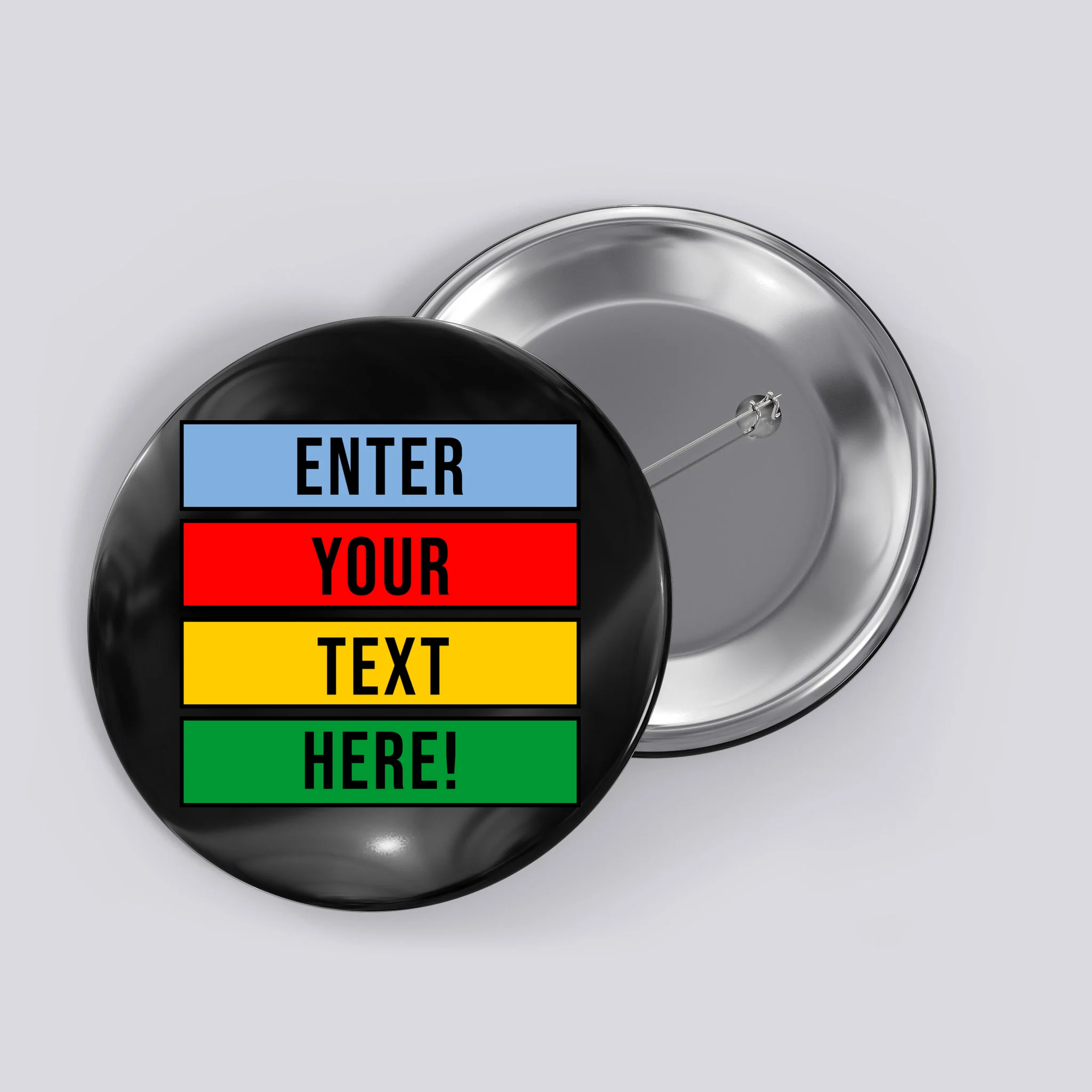 ENTER YOUR TEXT HERE! Custom Colorful Rectangles Personalized Button - Front