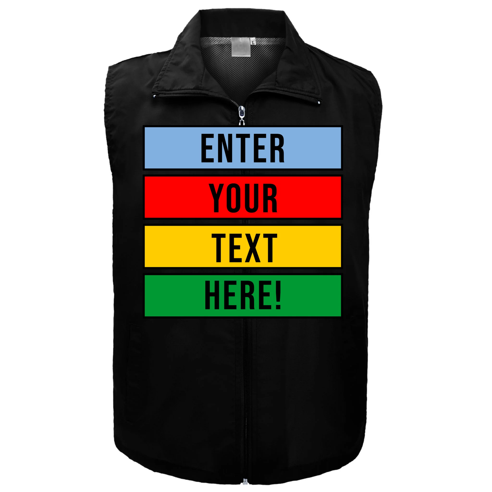 ENTER YOUR TEXT HERE! Custom Colorful Rectangles Personalized Men's Vest - Front
