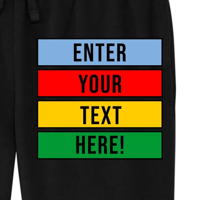 ENTER YOUR TEXT HERE! Custom Colorful Rectangles Personalized Women's Fleece Sweatpants - Front - Close-up