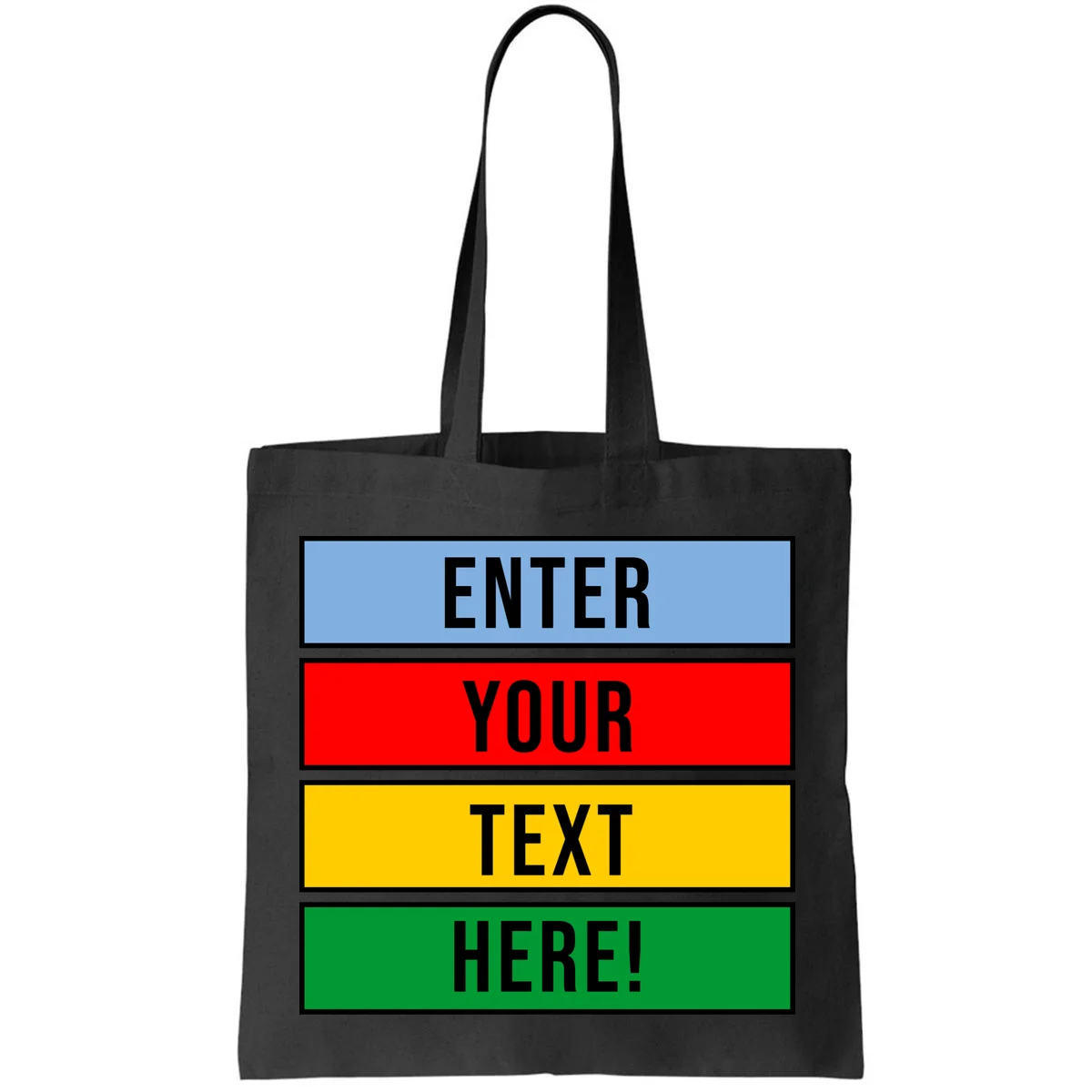 ENTER YOUR TEXT HERE! Custom Colorful Rectangles Personalized Tote Bag - Front