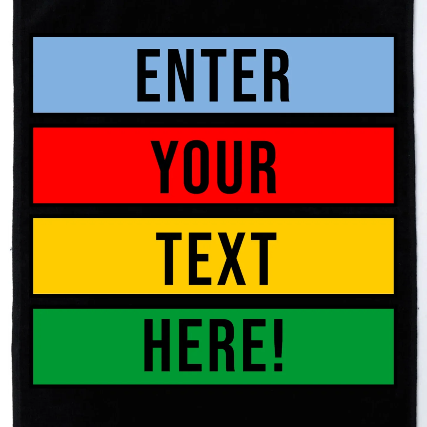 ENTER YOUR TEXT HERE! Custom Colorful Rectangles Personalized Golf Towel - Front - Close-up