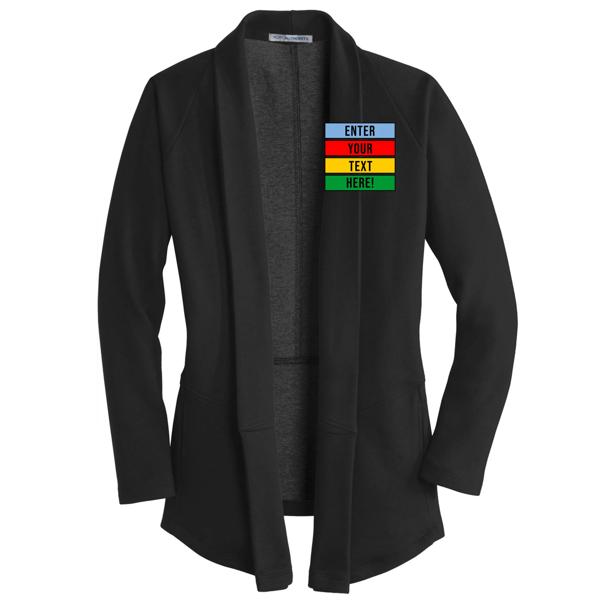 ENTER YOUR TEXT HERE! Custom Colorful Rectangles Personalized Women's Cardigan - Front