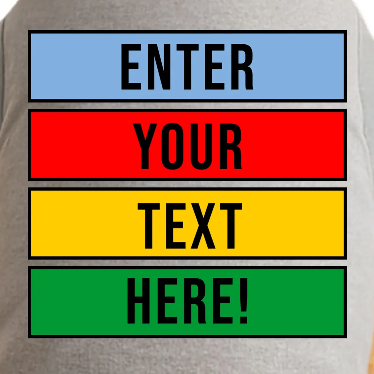 ENTER YOUR TEXT HERE! Custom Colorful Rectangles Personalized Doggie Tank - Front - Close-up