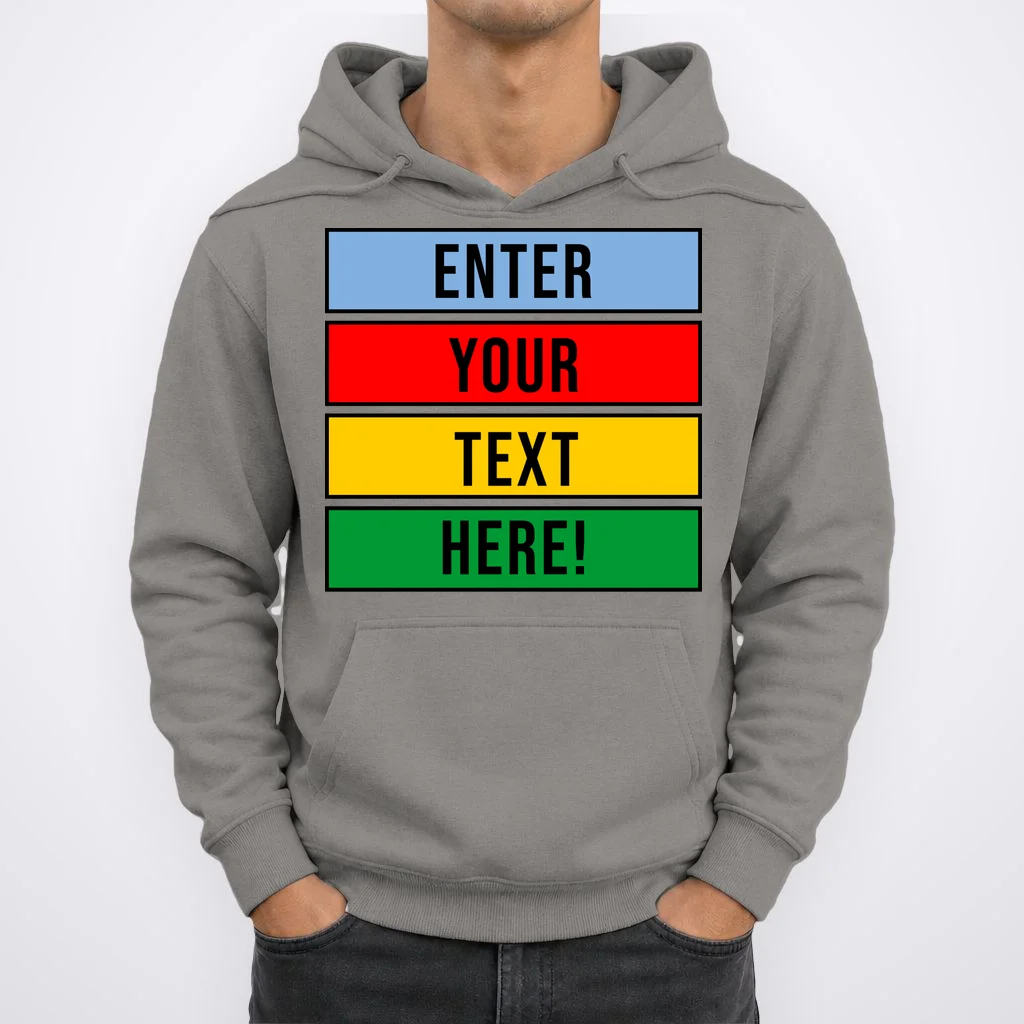 ENTER YOUR TEXT HERE! Custom Colorful Rectangles Personalized Hoodie - Front 1