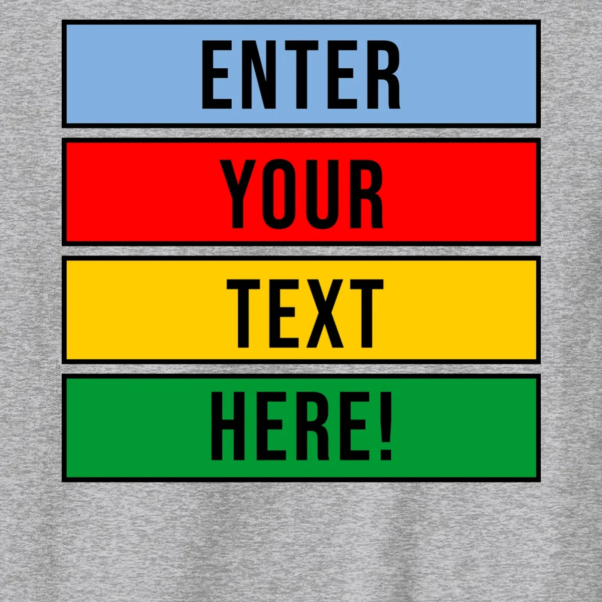 ENTER YOUR TEXT HERE! Custom Colorful Rectangles Personalized Men's Sweatshirt - Front - Close-up