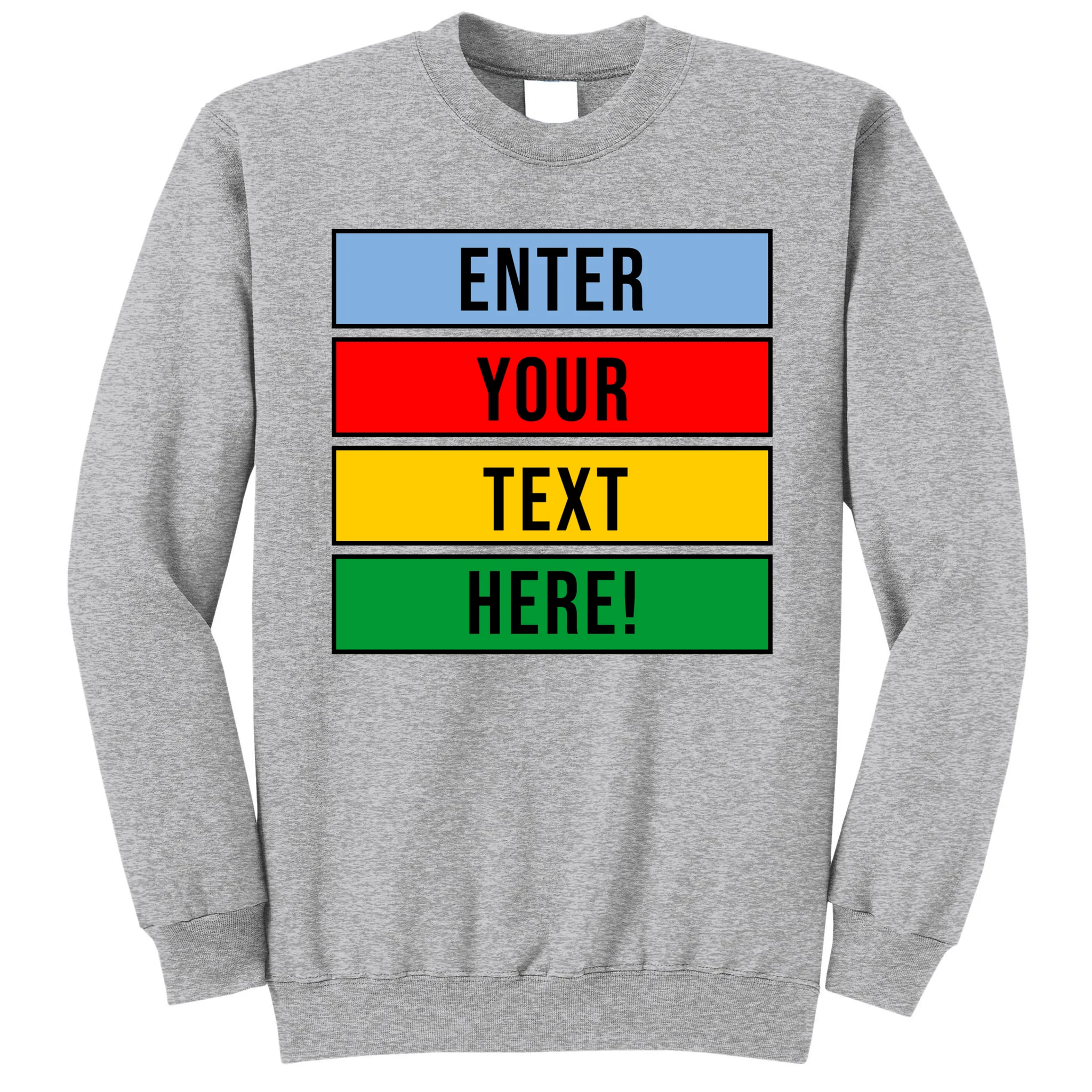 ENTER YOUR TEXT HERE! Custom Colorful Rectangles Personalized Men's Sweatshirt - Front
