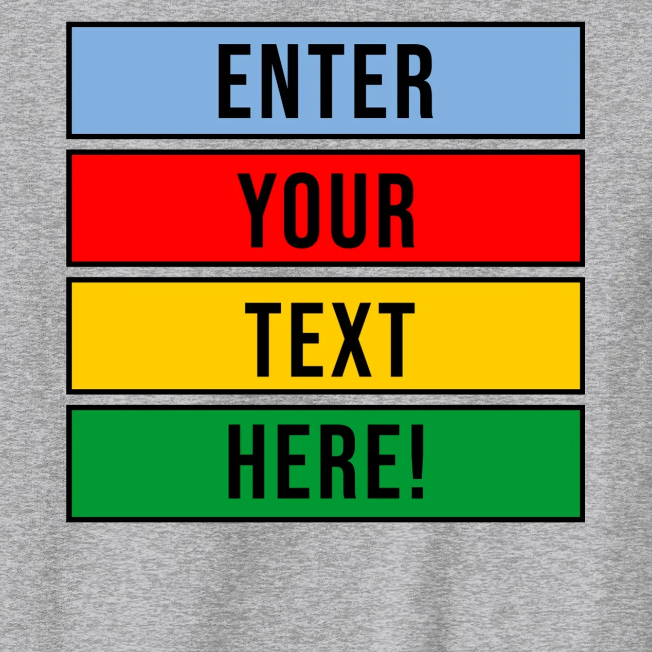 ENTER YOUR TEXT HERE! Custom Colorful Rectangles Personalized Men's Sweatshirt - Front - Close-up