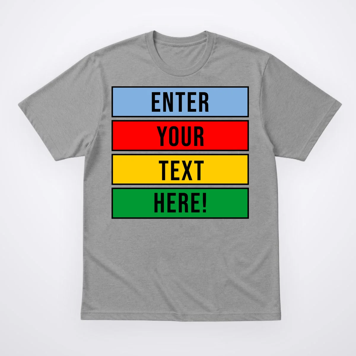 ENTER YOUR TEXT HERE! Custom Colorful Rectangles Personalized Men's T-Shirt - Front