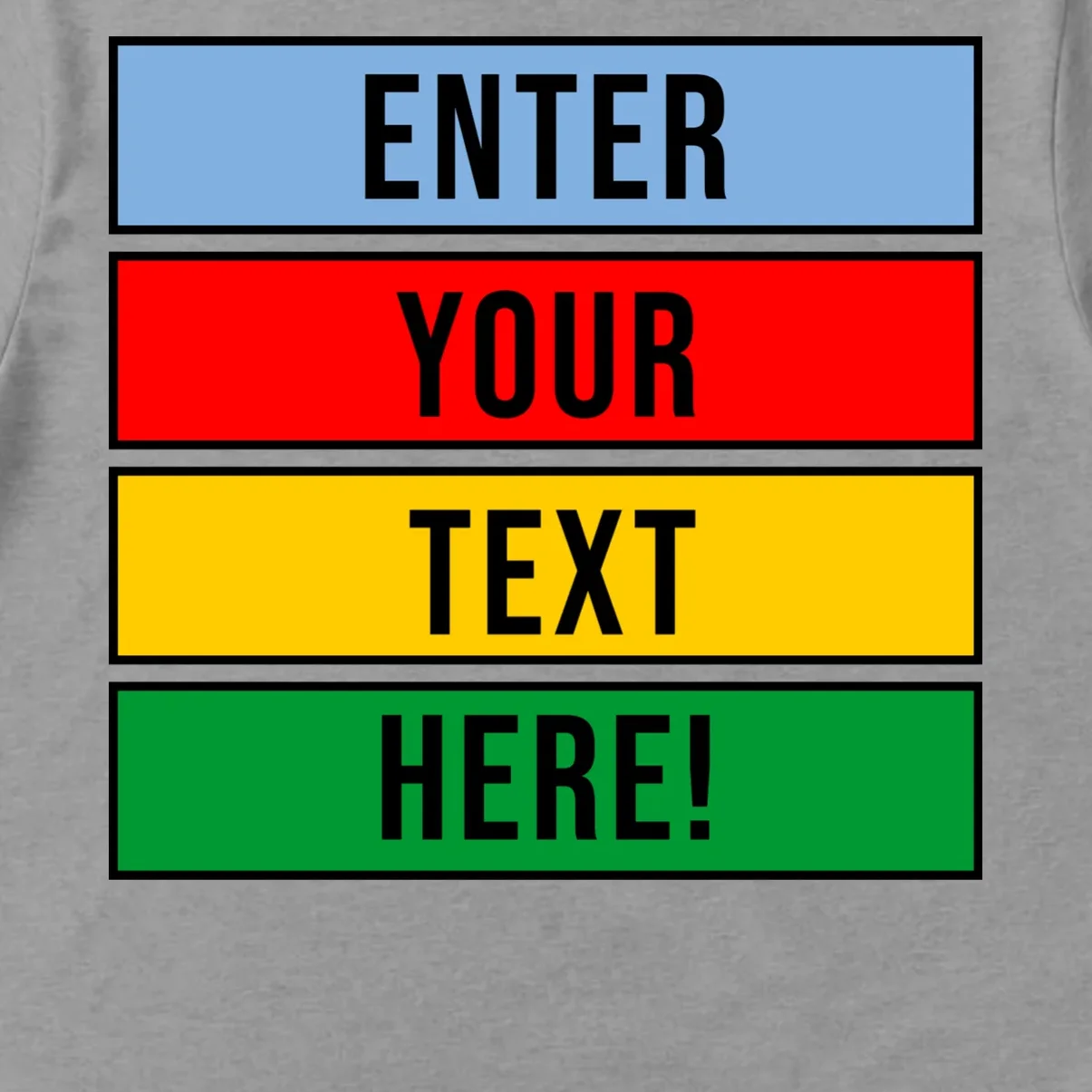 ENTER YOUR TEXT HERE! Custom Colorful Rectangles Personalized Men's T-Shirt - Front - Close-up