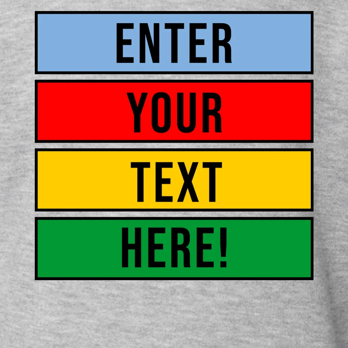 ENTER YOUR TEXT HERE! Custom Colorful Rectangles Personalized Toddler Sweatshirt - Front - Close-up