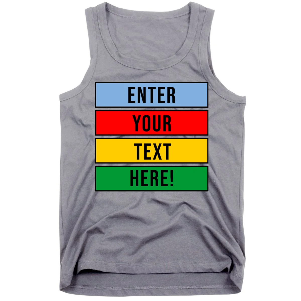 ENTER YOUR TEXT HERE! Custom Colorful Rectangles Personalized Tank Top - Front