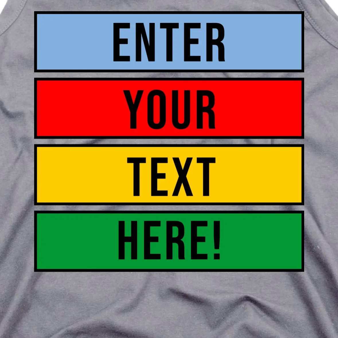 ENTER YOUR TEXT HERE! Custom Colorful Rectangles Personalized Men's Tank Top - Front - Close-up