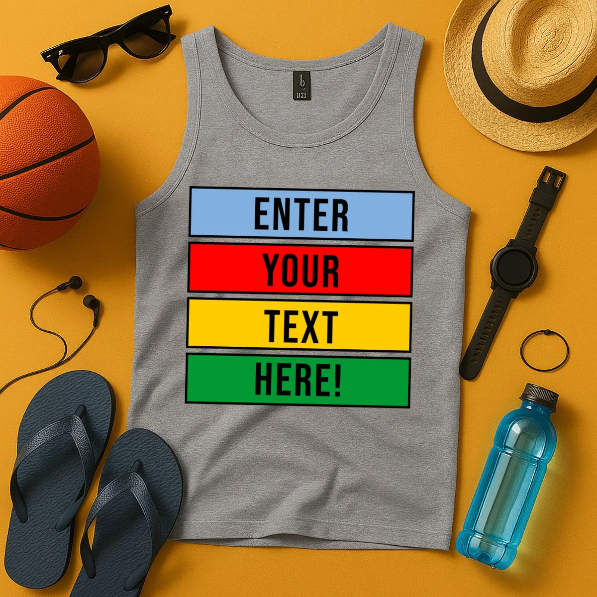 ENTER YOUR TEXT HERE! Custom Colorful Rectangles Personalized Tank Top - Front 3