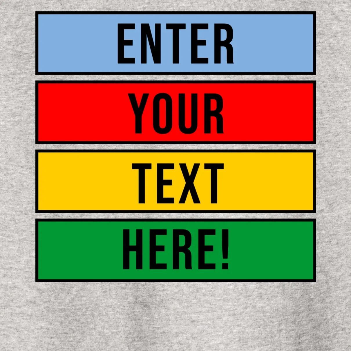 ENTER YOUR TEXT HERE! Custom Colorful Rectangles Personalized Toddler T-Shirt - Front - Close-up