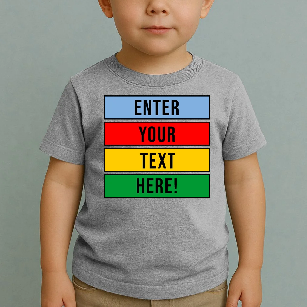 ENTER YOUR TEXT HERE! Custom Colorful Rectangles Personalized Toddler T-Shirt - Front 1