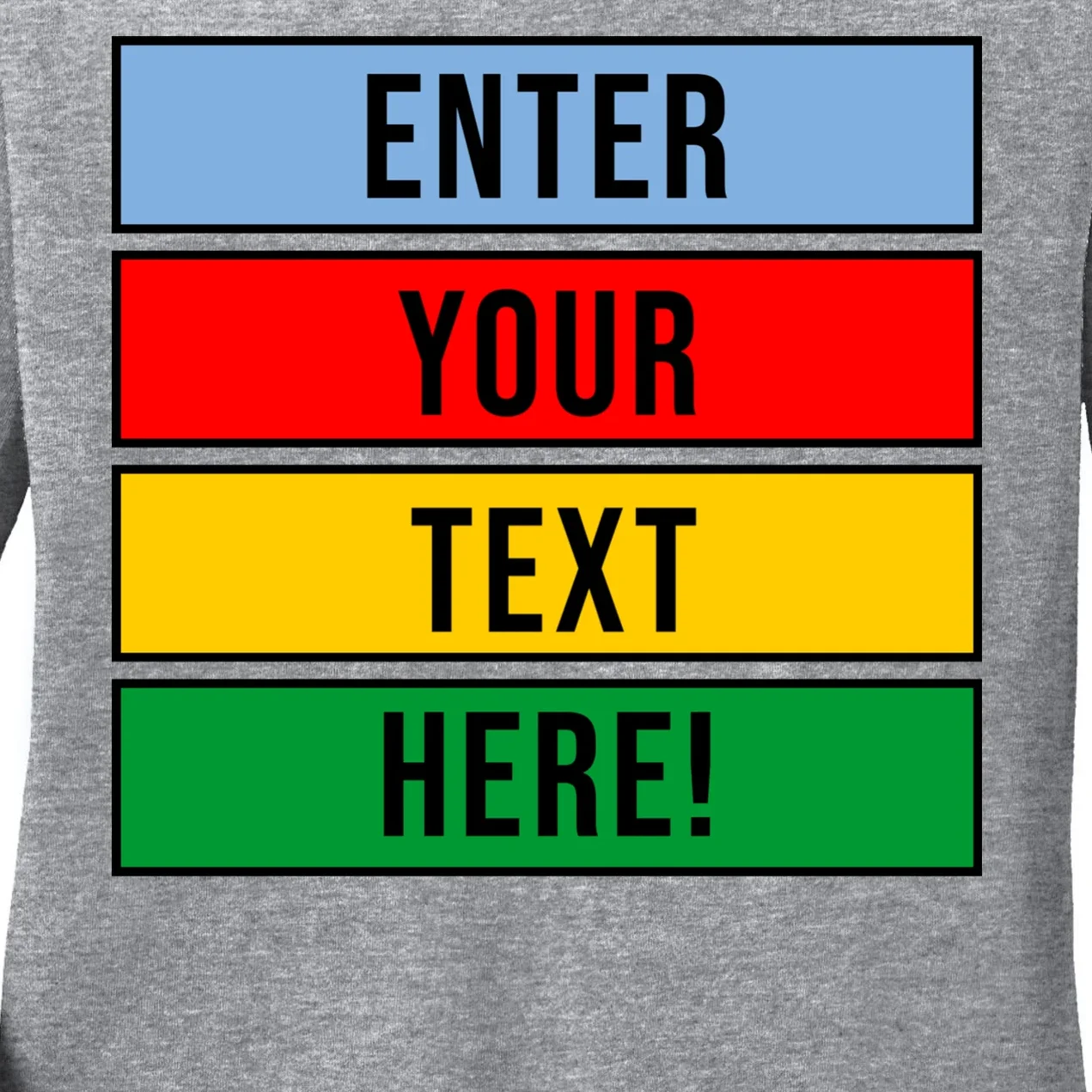 ENTER YOUR TEXT HERE! Custom Colorful Rectangles Personalized Women's Long Sleeve Shirt - Front - Close-up