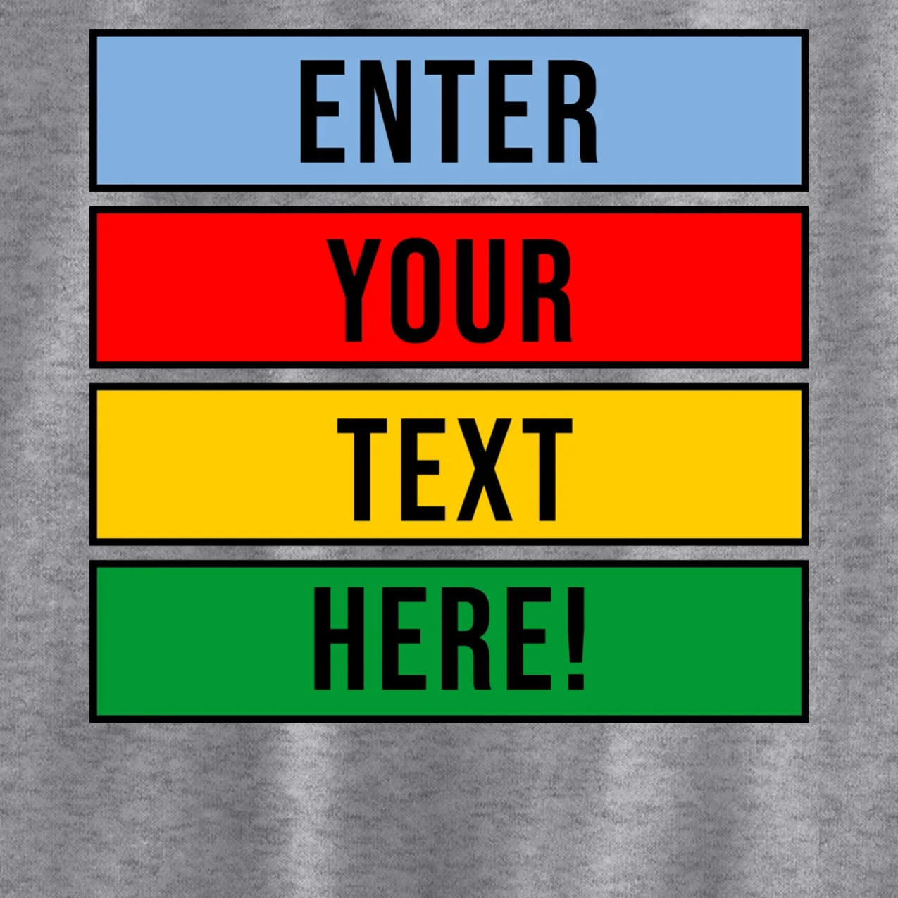 ENTER YOUR TEXT HERE! Custom Colorful Rectangles Personalized Kids Sweatshirt - Front - Close-up