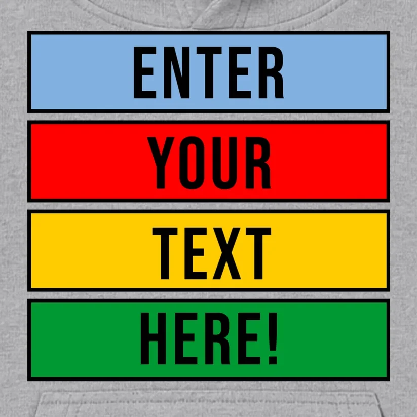 ENTER YOUR TEXT HERE! Custom Colorful Rectangles Personalized Kids Hoodie - Front - Close-up