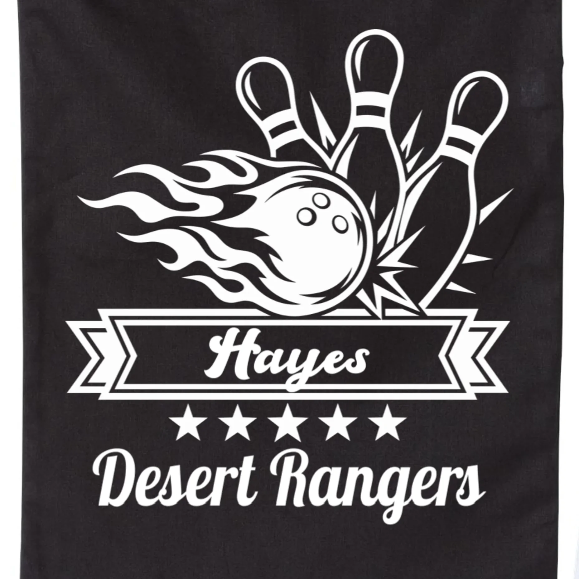 Customizable Bowling Team Name & Player Name – Fiery Strike Sports Drawstring Bag - Front - Close-up