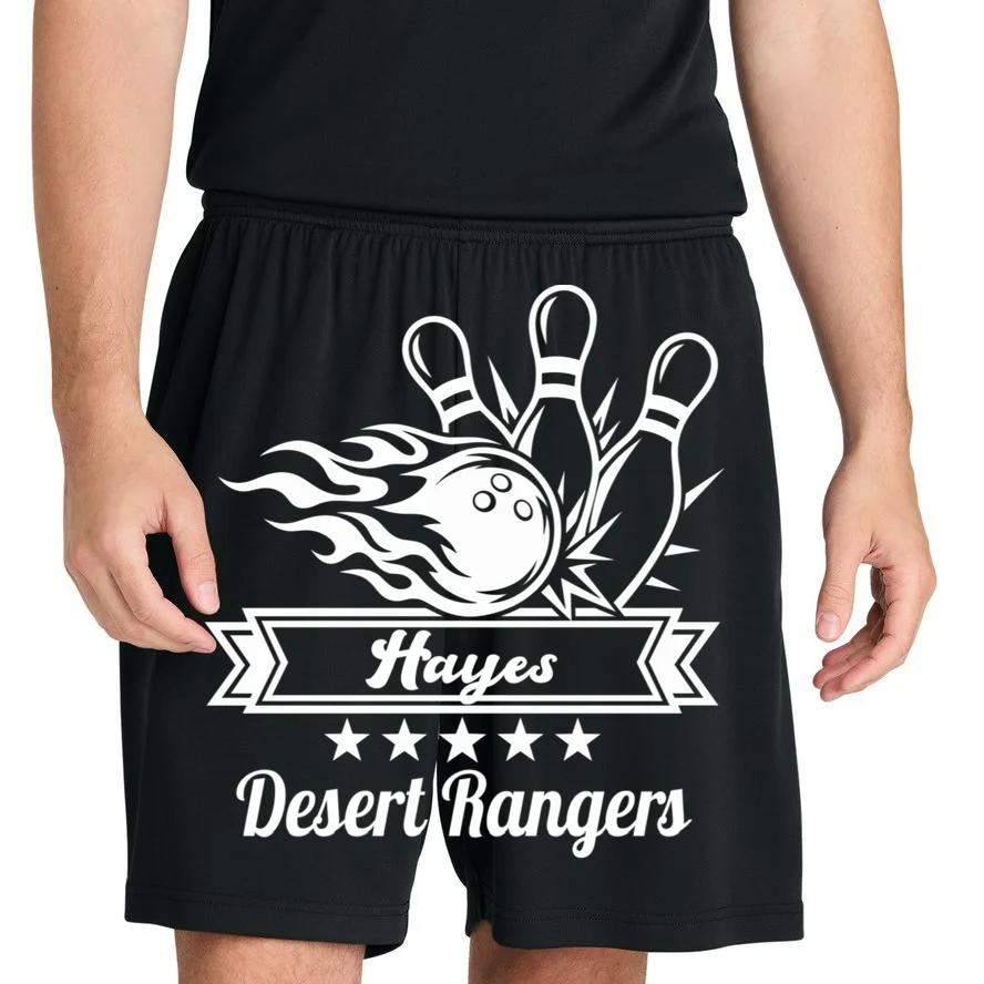Customizable Bowling Team Name & Player Name – Fiery Strike Sports Men's Shorts - Front 1