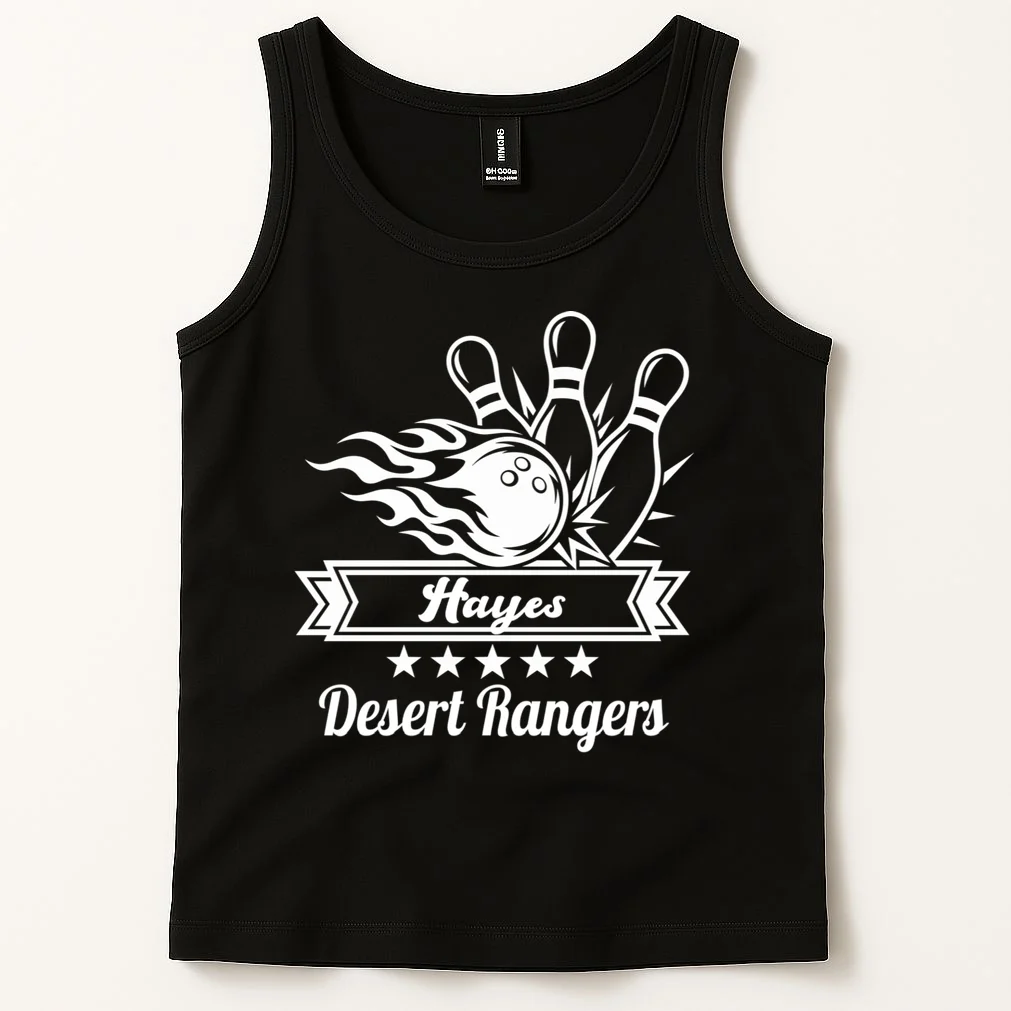 Customizable Bowling Team Name & Player Name – Fiery Strike Sports Men's Tank Top - Front 1
