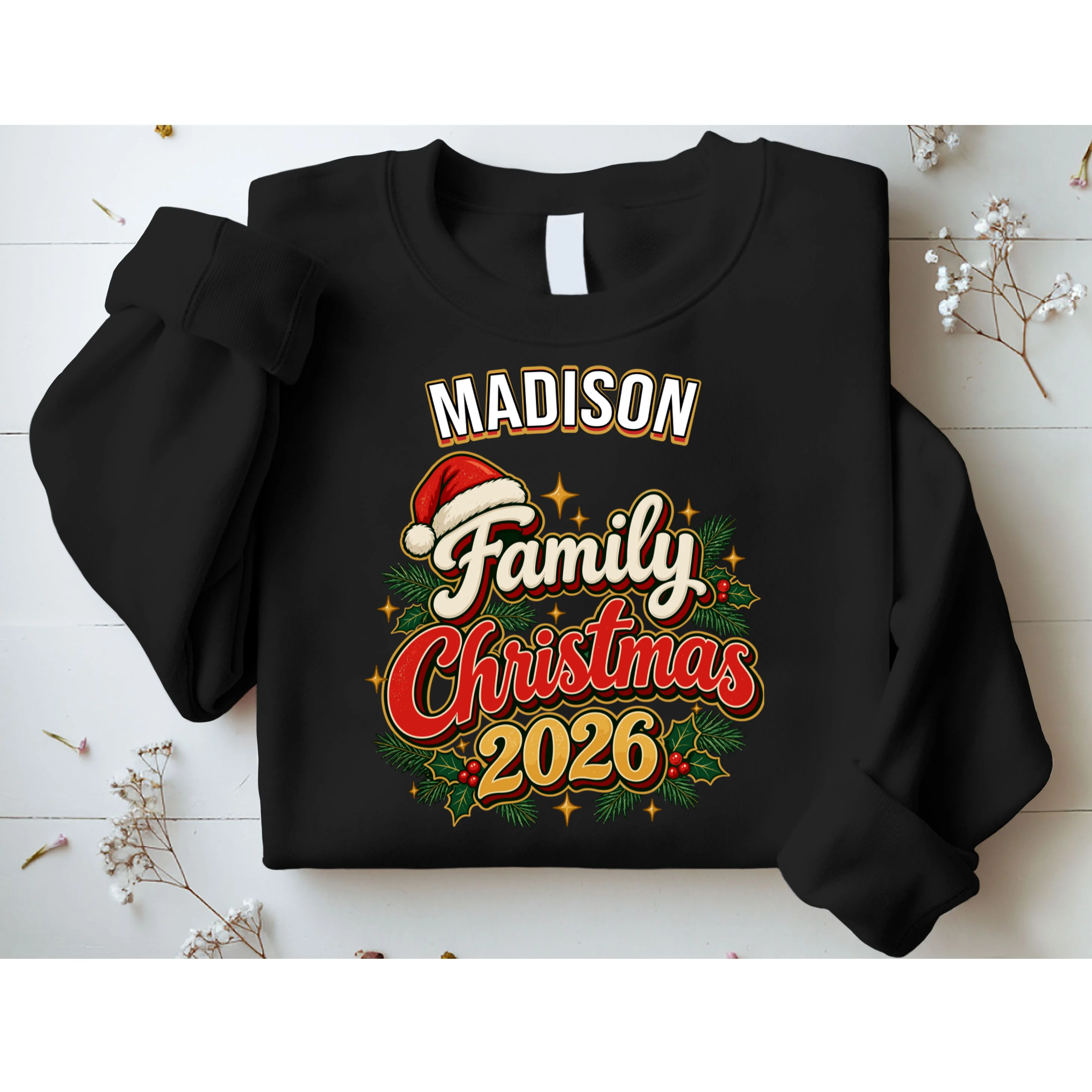 Family Christmas 2026 – Retro Vintage Santa Holiday Men's Sweatshirt - Front 1