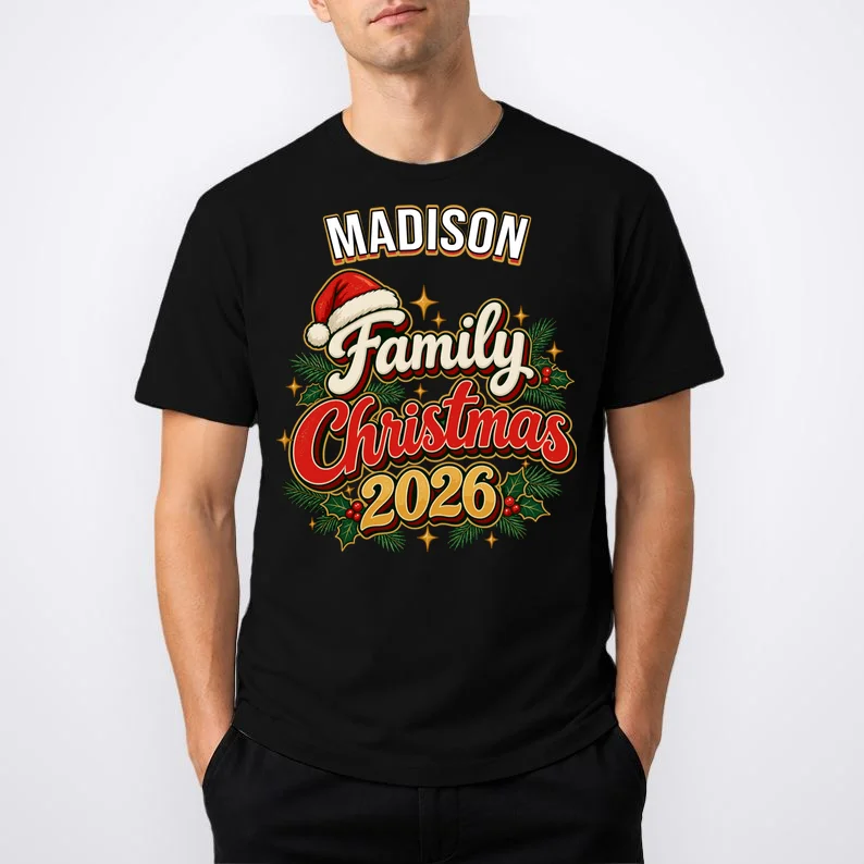 Family Christmas 2026 – Retro Vintage Santa Holiday Men's T-Shirt - Front 1
