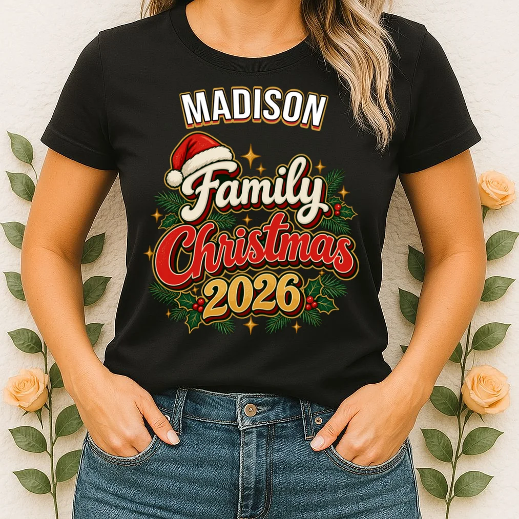 Family Christmas 2026 – Retro Vintage Santa Holiday Women's T-Shirt - Front 1