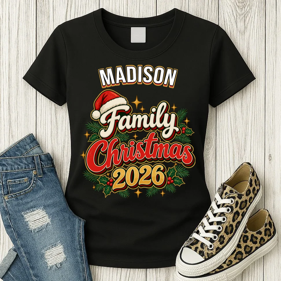 Family Christmas 2026 – Retro Vintage Santa Holiday Women's T-Shirt - Front 2