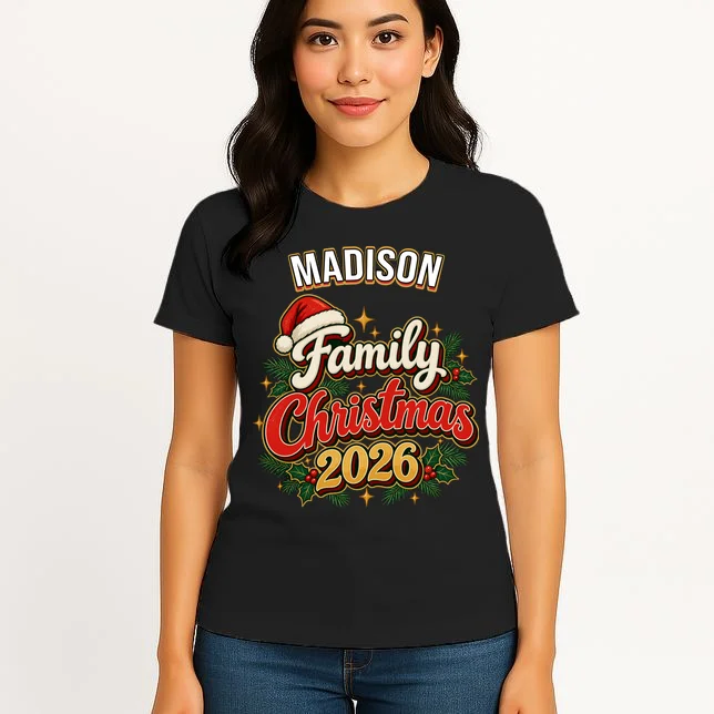 Family Christmas 2026 – Retro Vintage Santa Holiday Women's T-Shirt - Front 3
