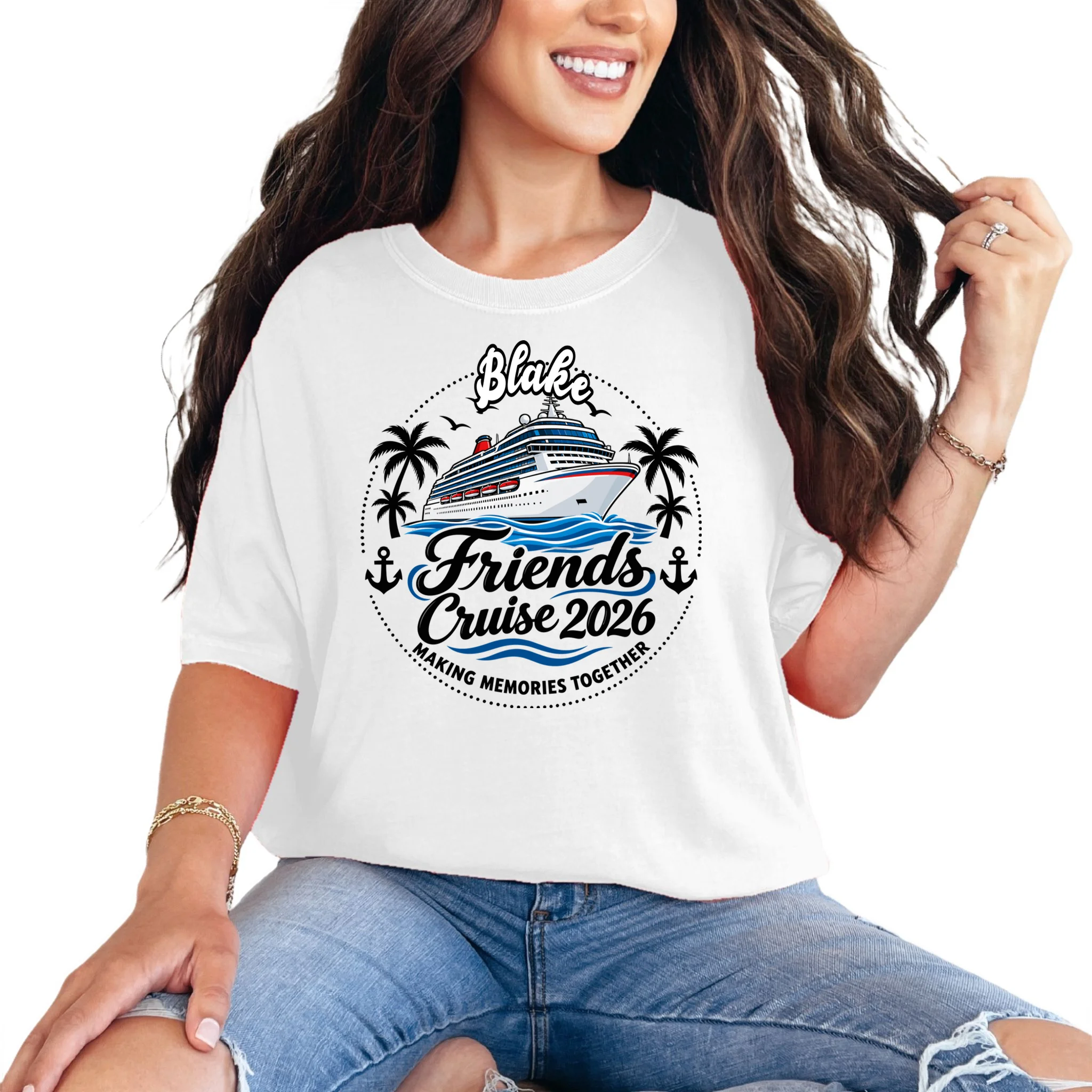 Friends Cruise 2026 – Personalized Cruise Trip & Friendship Design Comfort Colors Unisex T-Shirt Front