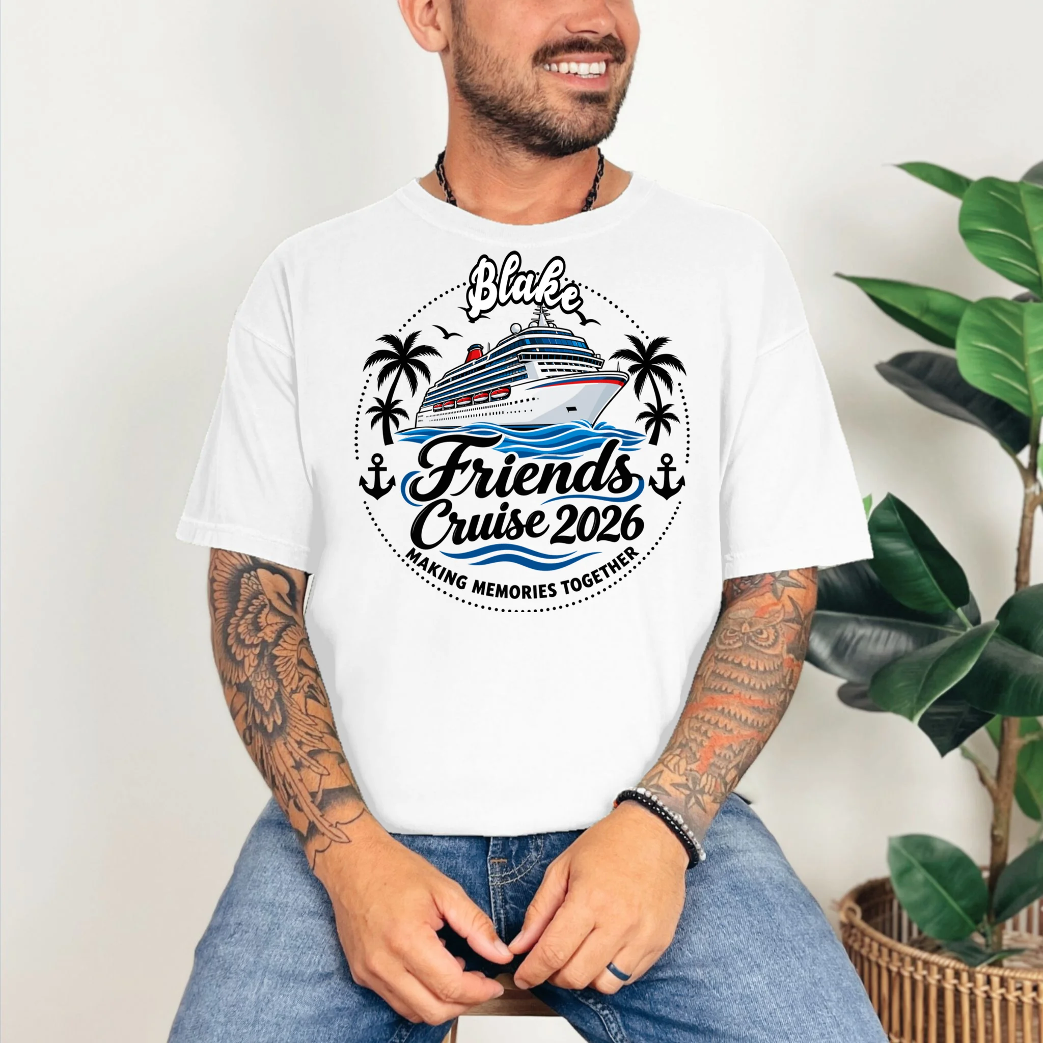 Friends Cruise 2026 – Personalized Cruise Trip & Friendship Design Comfort Colors Unisex T-Shirt - Front 2