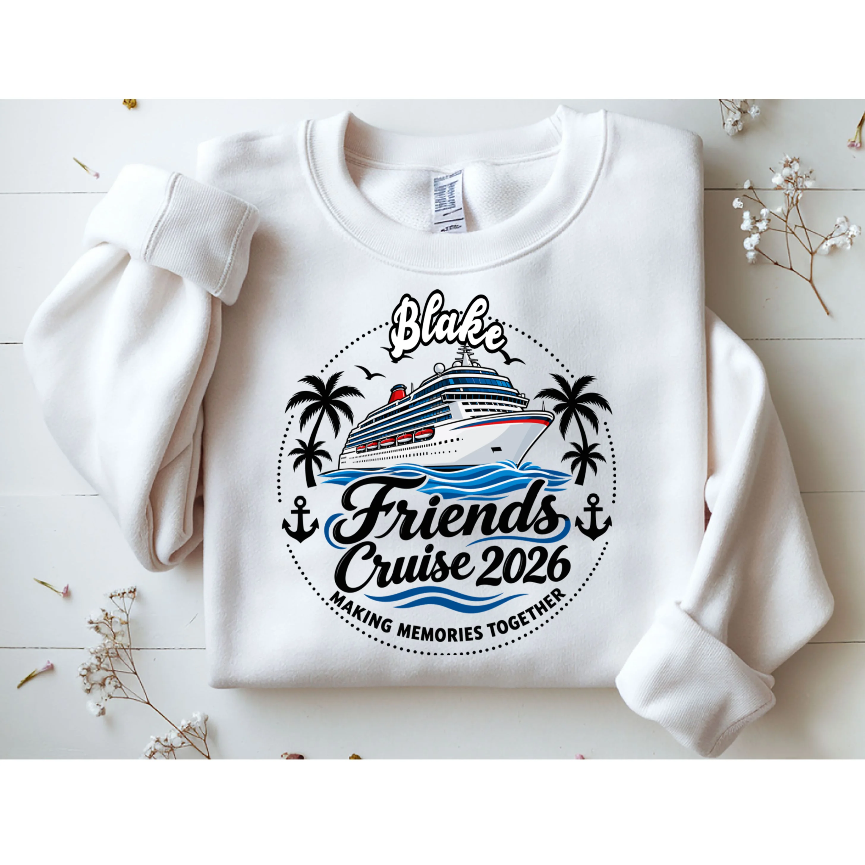 Friends Cruise 2026 – Personalized Cruise Trip & Friendship Design Men's Sweatshirt - Front 1
