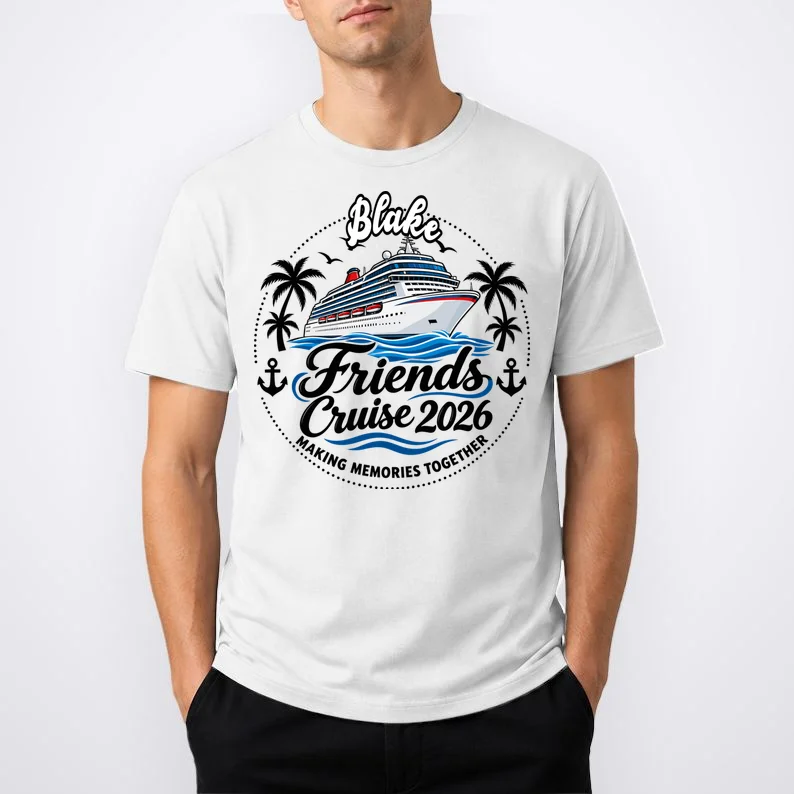 Friends Cruise 2026 – Personalized Cruise Trip & Friendship Design Men's T-Shirt - Front 1