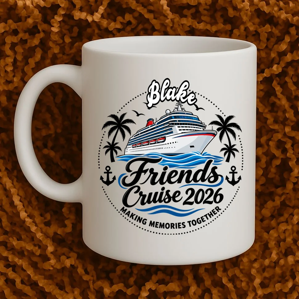 Friends Cruise 2026 – Personalized Cruise Trip & Friendship Design Mug - Front 1