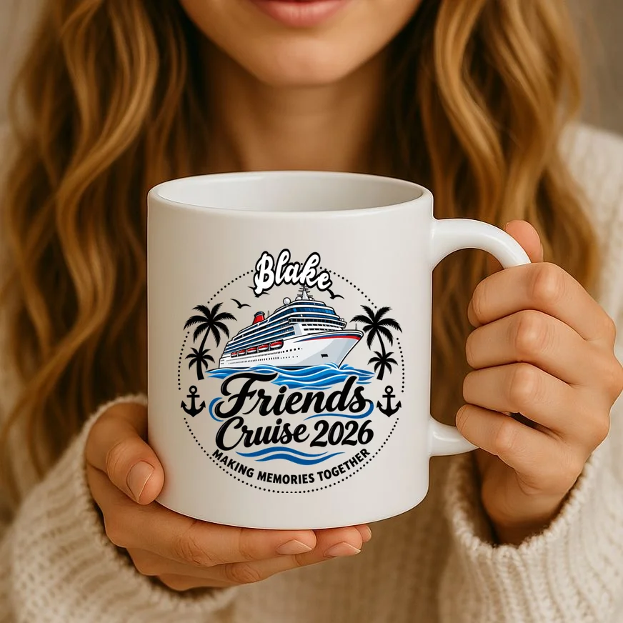 Friends Cruise 2026 – Personalized Cruise Trip & Friendship Design Mug - Front 2