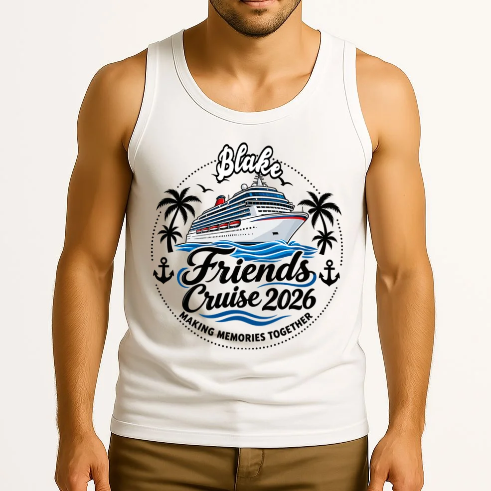 Friends Cruise 2026 – Personalized Cruise Trip & Friendship Design Men's Tank Top - Front 2