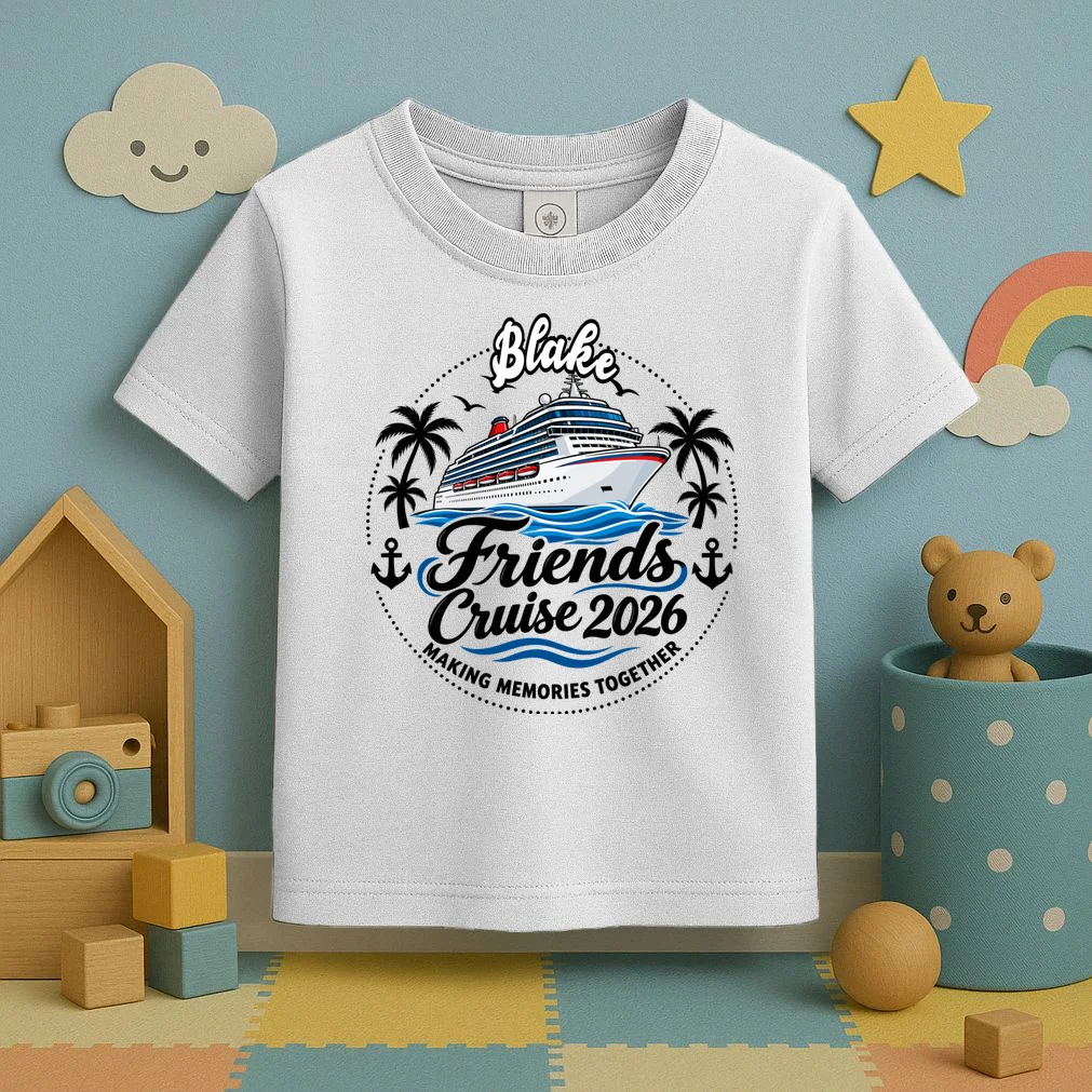 Friends Cruise 2026 – Personalized Cruise Trip & Friendship Design Toddler T-Shirt - Front 2