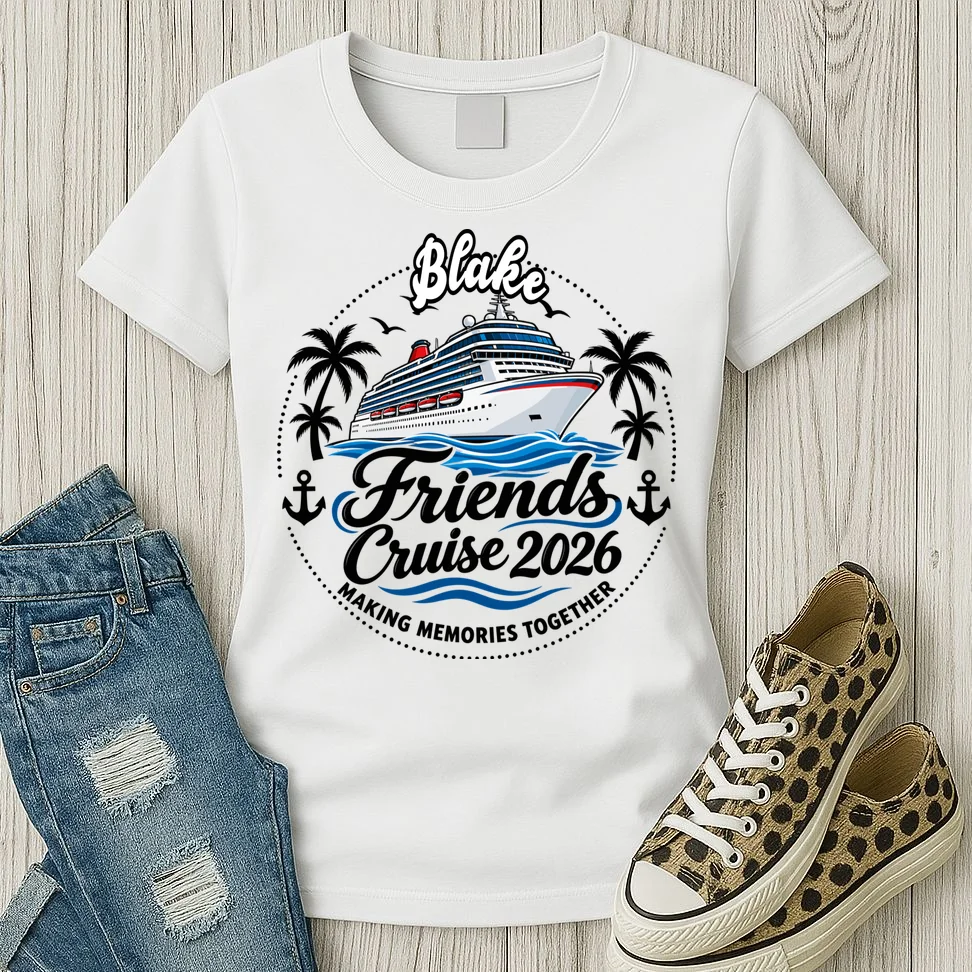 Friends Cruise 2026 – Personalized Cruise Trip & Friendship Design Women's T-Shirt - Front 2