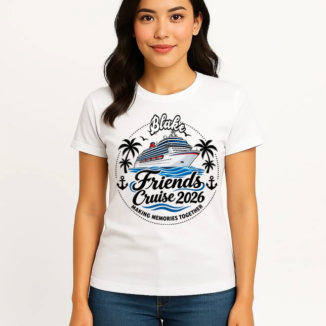 Friends Cruise 2026 – Personalized Cruise Trip & Friendship Design Women's T-Shirt - Front 3
