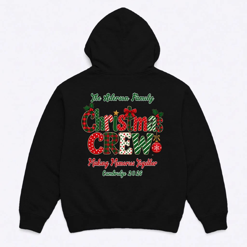 Family Christmas Crew Making Memories Together 2026 Men's Hoodie - Back