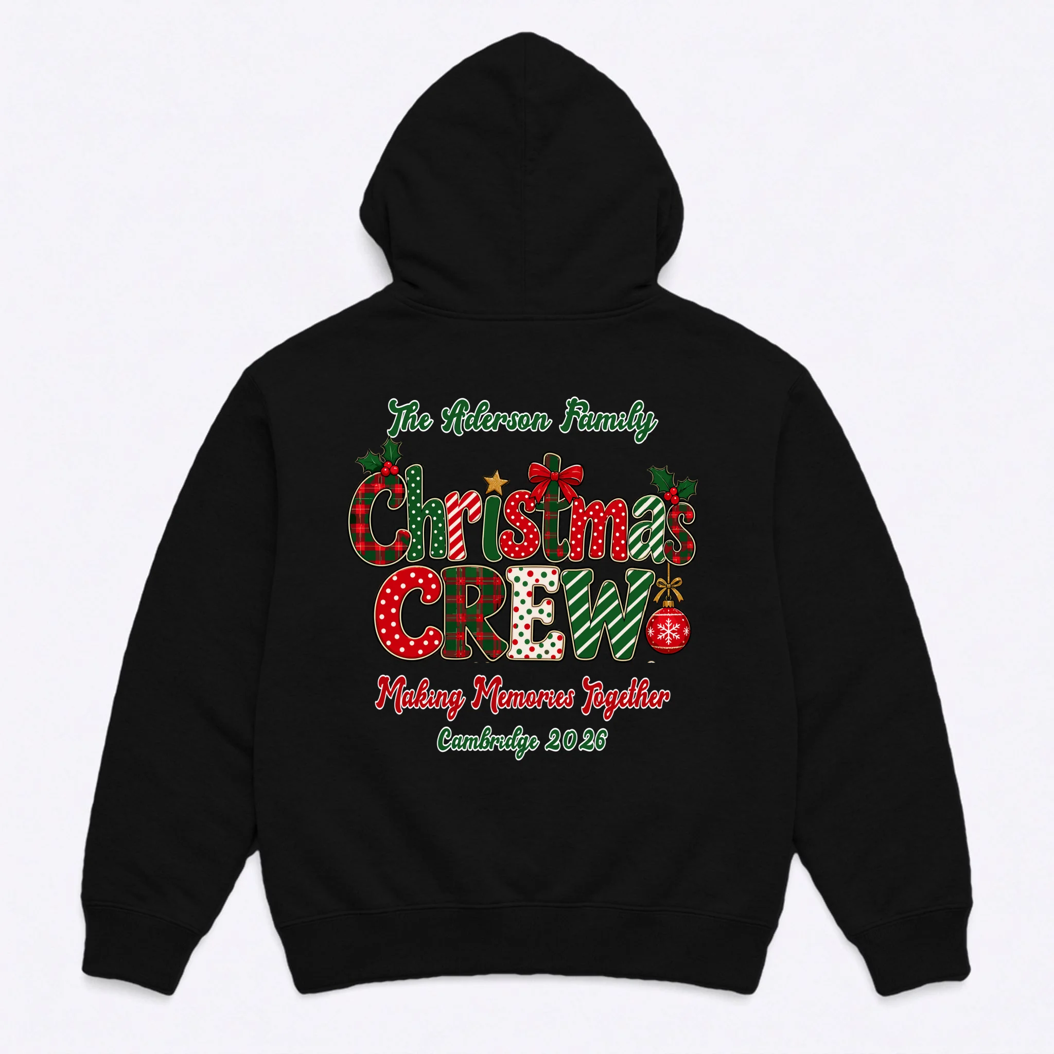 Family Christmas Crew Making Memories Together 2026 Men's Hoodie - Back