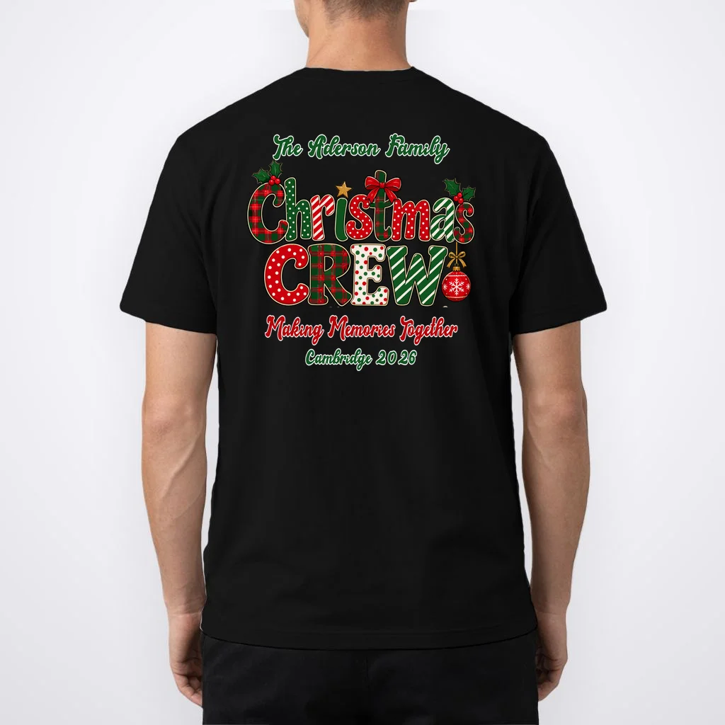 Family Christmas Crew Making Memories Together 2026 Men's T-Shirt - Back 1