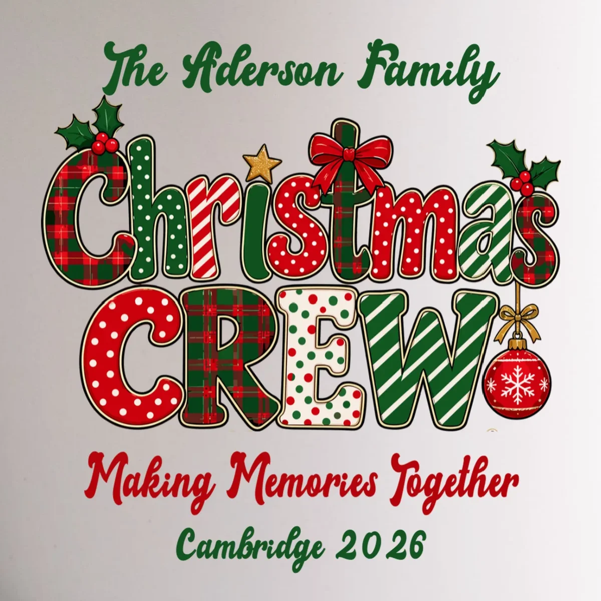 Family Christmas Crew Making Memories Together 2026 Mug - Back - Close-up