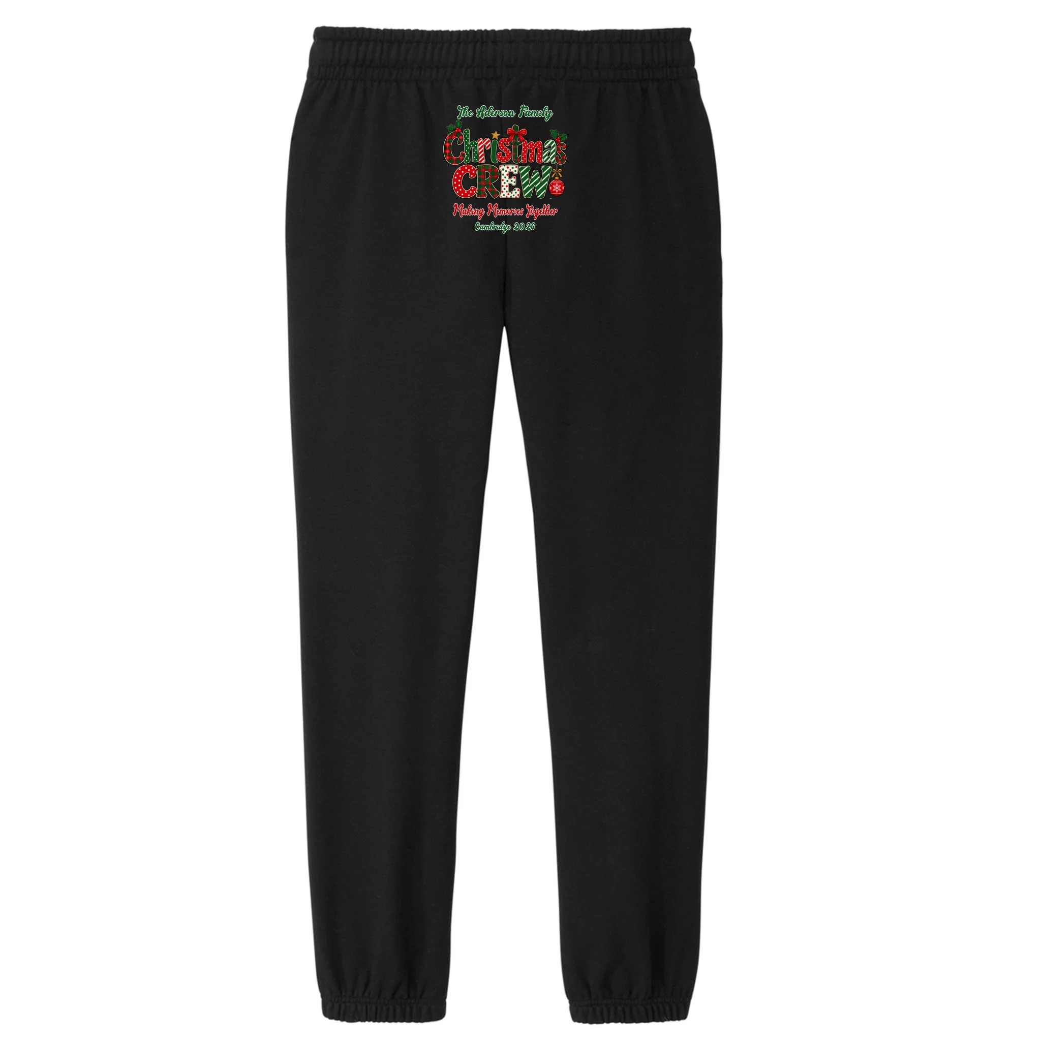 Family Christmas Crew Making Memories Together 2026 Women's Fleece Sweatpants - Back