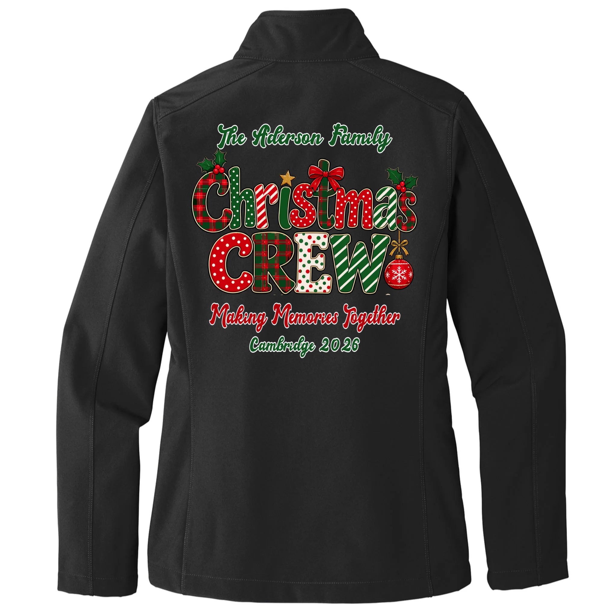 Family Christmas Crew Making Memories Together 2026 Women's Soft Jacket - Back