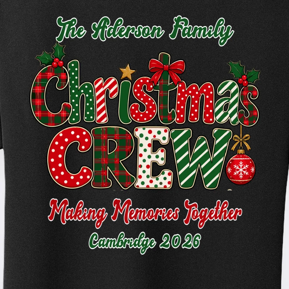 Family Christmas Crew Making Memories Together 2026 Women's Polo - Back - Close-up